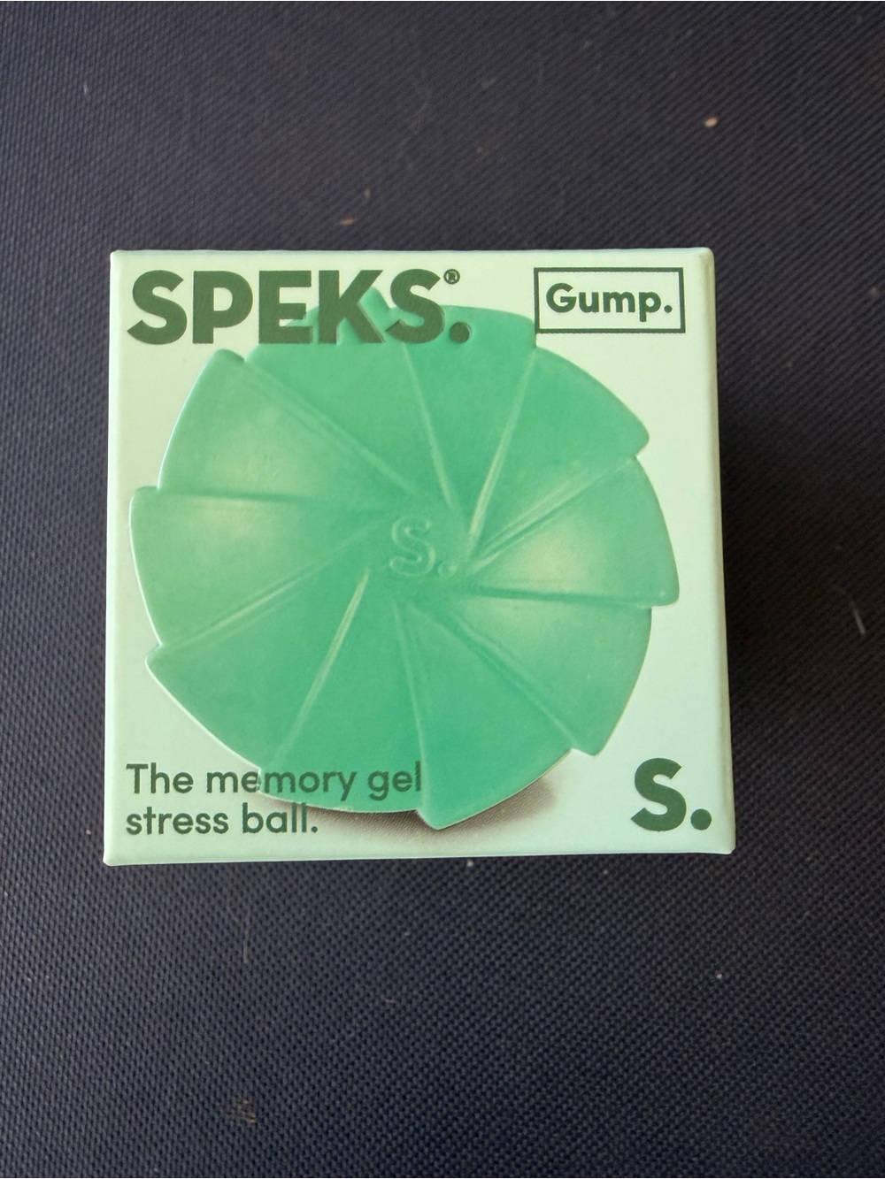 Speks Gump Memory Gel Stress Ball in the "Sea Glass" color